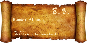 Bumbu Vilmos névjegykártya